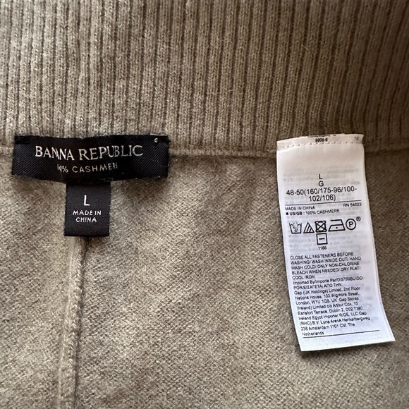 Banana Republic 100% cashmere joggers Size Large Taupe - Picture 3 of 6